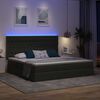 vidaXL Lit avec rangement et LED Gris fonc&eacute; 200 x 200 cm Polyester
