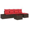 vidaXL Ensemble de canap&eacute; de jardin 6 pcs Marron polyrotin