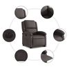 vidaXL Fauteuil inclinable &eacute;lectrique marron fonc&eacute; cuir v&eacute;ritable