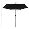 vidaXL Parasol de jardin avec lumières LED et mât en aluminium noir