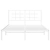 vidaXL Cadre de lit m&eacute;tal sans matelas et t&ecirc;te de lit blanc 135x190 cm
