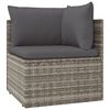 vidaXL Salon de jardin 4 pcs avec coussins Gris R&eacute;sine tress&eacute;e