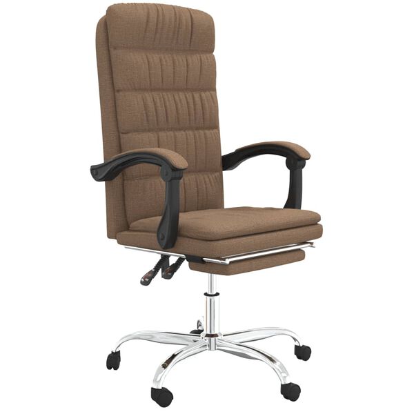 vidaXL Fauteuil inclinable de bureau Marron Tissu