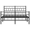 vidaXL Cadre de lit m&eacute;tal sans matelas avec pied de lit noir 135x190cm