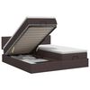 vidaXL Lit ottoman avec matelas 2 pc Marron fonc&eacute; Tissu