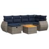 vidaXL Salon de jardin avec coussins 7 pcs gris r&eacute;sine tress&eacute;e