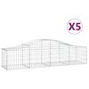 vidaXL Paniers &agrave; gabions arqu&eacute;s 5 pcs 200x50x40/60 cm fer galvanis&eacute;