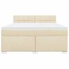 vidaXL Sommier &agrave; lattes de lit avec matelas Cr&egrave;me 180x200 cm Tissu