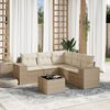vidaXL Salon de jardin avec coussins 6 pcs beige r&eacute;sine tress&eacute;e