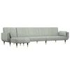 vidaXL Canap&eacute;-lit en forme de L gris clair 275x140x70 cm velours