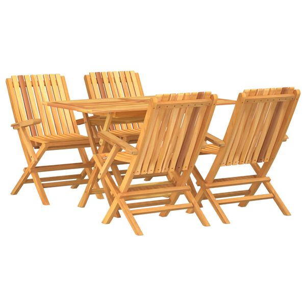 vidaXL Ensemble &agrave; manger de jardin 5 pcs Bois de teck massif