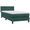 vidaXL Sommier &agrave; lattes de lit et matelas vert fonc&eacute; 100x220cm velours