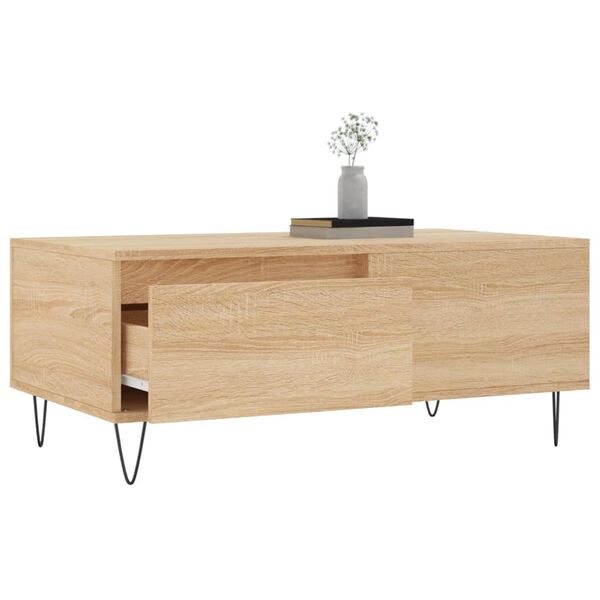 vidaXL Table basse Ch&ecirc;ne sonoma 90x50x36,5 cm Bois d'ing&eacute;nierie