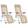 vidaXL Chaises de camping pliantes et repose-pied lot de 2 textil&egrave;ne