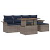 vidaXL Ensemble de canap&eacute; de jardin 6 pc gris et bleu marine