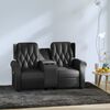 vidaXL Fauteuil inclinable et porte-gobelets 2 places noir similicuir