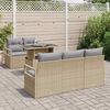 vidaXL Ensemble de canap&eacute; de jardin 6 pcs Beige Poly rotin