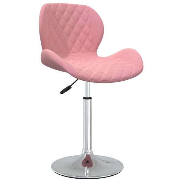 vidaXL Chaise pivotante de salle &agrave; manger Rose Velours