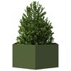 vidaXL Jardini&egrave;re vert olive hexagone 104x90x45 cm acier
