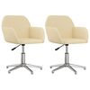 vidaXL Chaises pivotantes &agrave; manger lot de 2 Cr&egrave;me Tissu