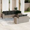 vidaXL Salon de jardin avec coussins 7 pcs gris clair r&eacute;sine tress&eacute;e