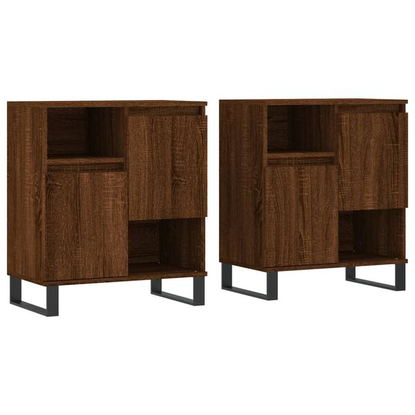 vidaXL Buffets 2 pcs ch&ecirc;ne marron bois d'ing&eacute;nierie