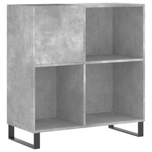 vidaXL Armoire &agrave; disques gris b&eacute;ton 84,5x38x89 cm bois d'ing&eacute;nierie