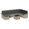 vidaXL Ensemble de canap&eacute; de jardin 9 pc Gris clair polyrotin