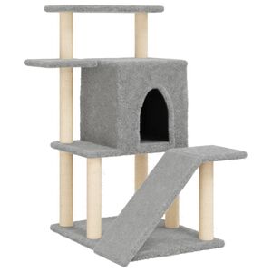 vidaXL Arbre &agrave; chat avec griffoirs en sisal gris clair 97 cm