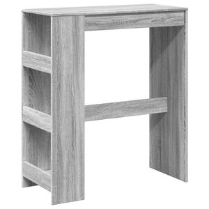 vidaXL Table de bar avec &eacute;tag&egrave;res sonoma gris bois d'ing&eacute;nierie