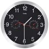 vidaXL Horloge murale &agrave; quartz Hygrom&egrave;tre et thermom&egrave;tre 30 cm Noir