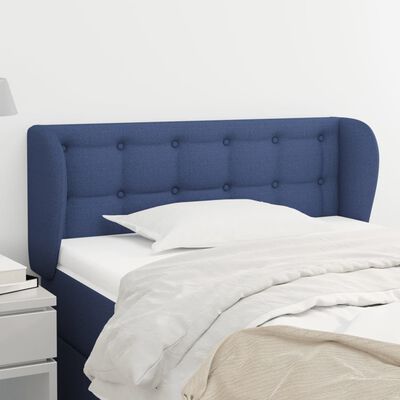 vidaXL Tête de lit avec oreilles Bleu 103x23x78/88 cm Tissu