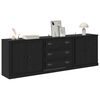 vidaXL Buffets 3 pcs Ch&ecirc;ne noir 70 x 35,5 x 67,5 cm Bois d'ing&eacute;nierie