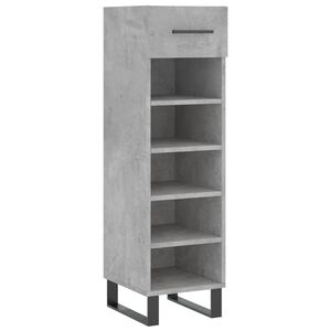 vidaXL Armoire &agrave; chaussures gris b&eacute;ton 30x35x105 cm bois d'ing&eacute;nierie
