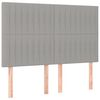 vidaXL T&ecirc;te de lit &agrave; LED Gris clair 144x5x118/128 cm Tissu