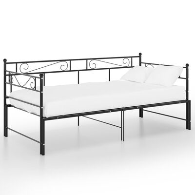 vidaXL Cadre de canapé-lit extensible noir métal 90x200 cm