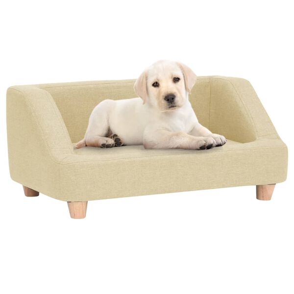 vidaXL Canap&eacute; pour chien Cr&egrave;me 95x63x39 cm Lin