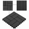 vidaXL Carreau de terrasse 11 pcs Noir 30 x 30 cm WPC