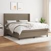 vidaXL Sommier &agrave; lattes de lit avec matelas Taupe 160x200 cm Tissu