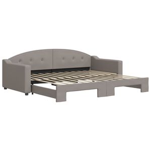 vidaXL Lit de jour avec gigogne sans matelas taupe 90x200 cm