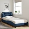 vidaXL Lit avec matelas Hvar bleu 80x200 cm tissu