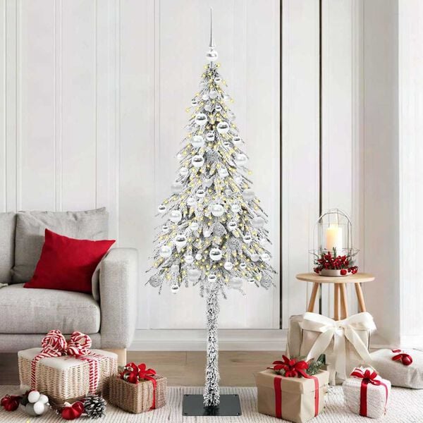 vidaXL Sapin de Noël avec 300 LED Blanc 180 cm PE et Acier