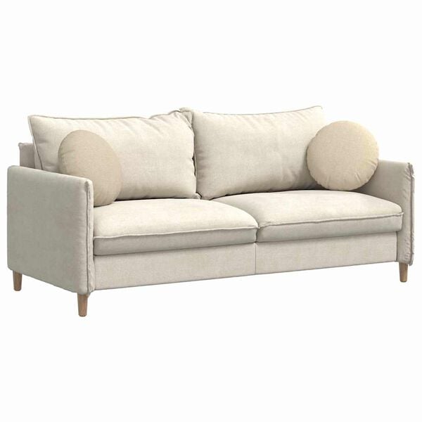 vidaXL Coussins de siège 2 pcs Crème Ø40 x 13 cm tissu