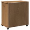 vidaXL Cabinet roulant avec roue Marron miel 63,5 x 39 x 65,5 cm