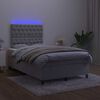 vidaXL Sommier &agrave; lattes de lit matelas et LED Gris clair 120x200 cm