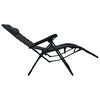 vidaXL Chaise pliable de terrasse Noir Textil&egrave;ne