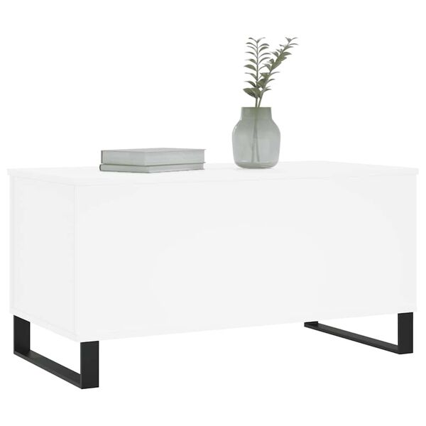 vidaXL Table basse Blanc 90x44,5x45 cm Bois d'ingénierie