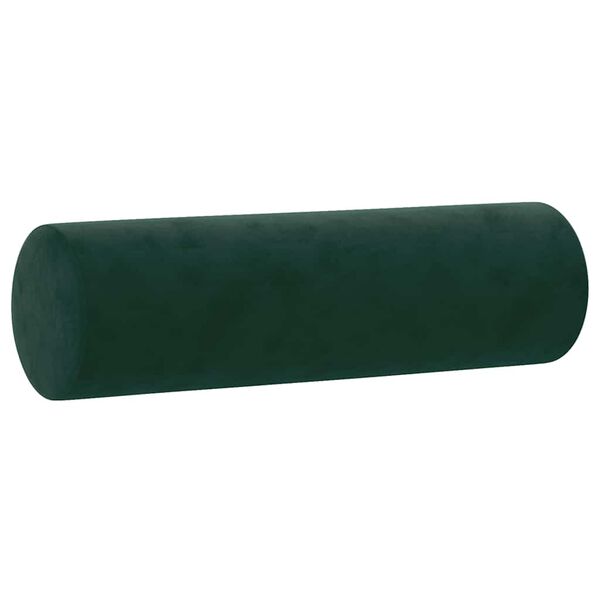 vidaXL Coussins décoratifs lot de 2 Vert foncé Ø15x50 cm Velours