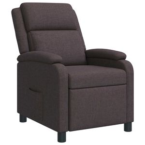 vidaXL Fauteuil inclinable Marron fonc&eacute; Tissu