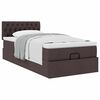 vidaXL Lit ottoman avec matelas marron fonc&eacute; 100x200 cm tissu